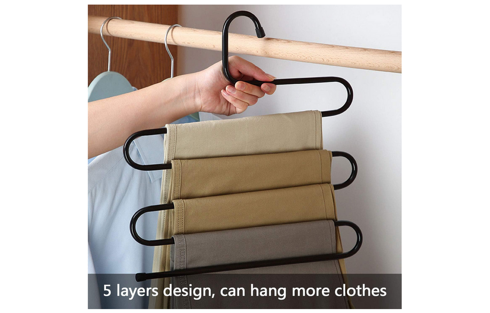 Hosenbügel Organizer für 5 Hosen Kleiderschrank platzsparend massiv 34 cm Bad