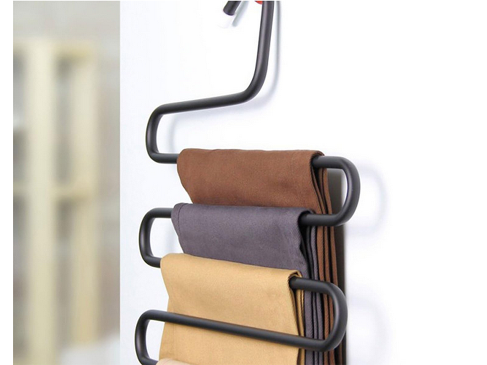 Hosenbügel Organizer für 5 Hosen Kleiderschrank platzsparend massiv 34 cm Bad