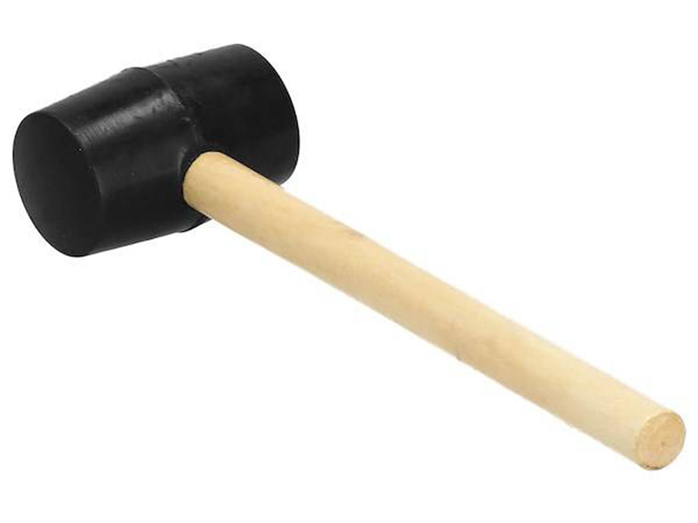 Gummihammer mit bequemem Holzgriff, 25 cm Gesamtlänge, 7 cm Hammerbreite