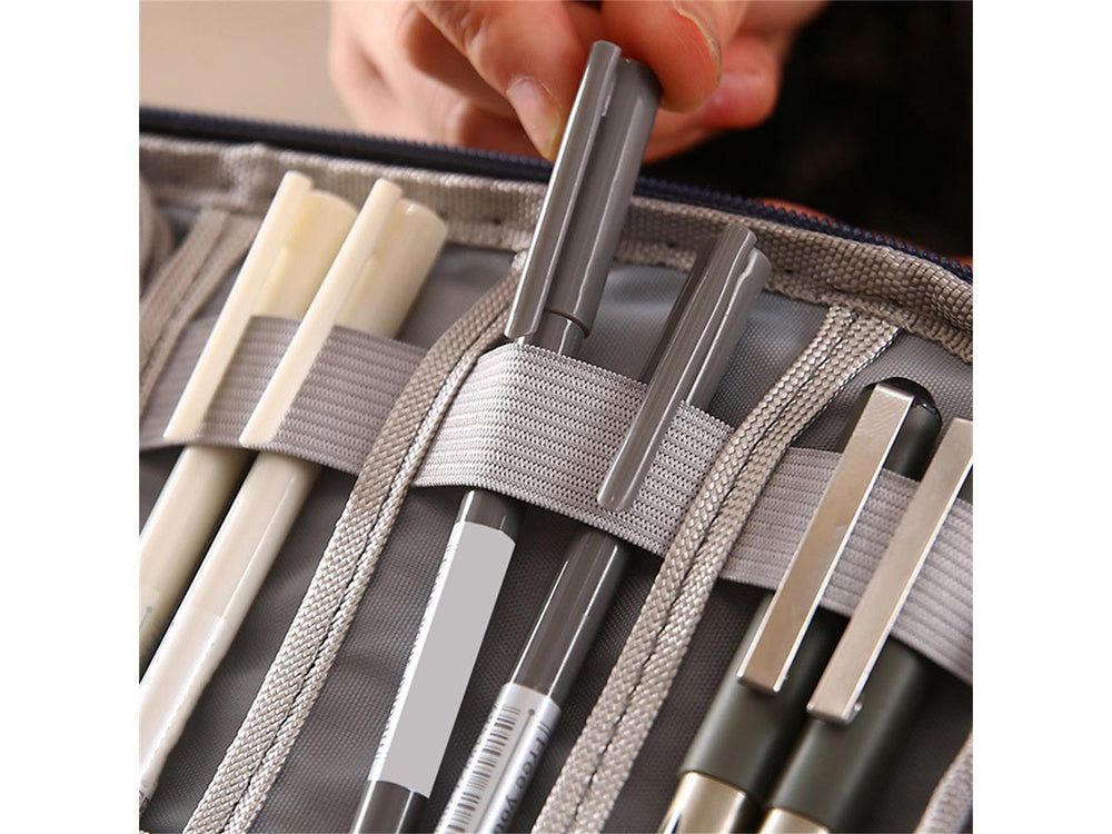 Kabel-Organizer Reise Aufbewahrungsbox für Ladegeräte Zubehör grau 24x17x3 cm