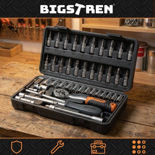 46 - teiliges Werkzeugset mit Ratsche und Verlängerungen - Easy2sell - Deluxe