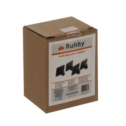 4er - Set Kleiderbügel feuchtigkeitsbeständig ohne Bohren mattschwarz - Easy2sell - Deluxe
