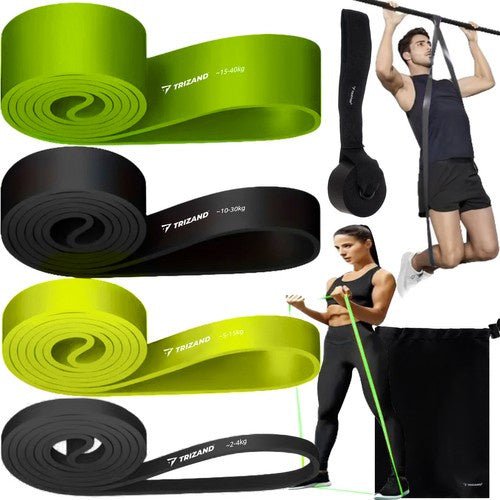 4er Set Widerstandsbänder mit verschiedenen Stärken - grün - Easy2sell - Deluxe