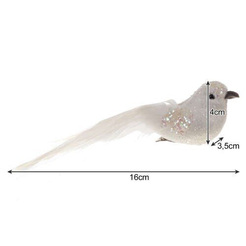 4x Christbaumschmuck Vogel Clip Figur Weihnachtsbaum Schmuck Vögel Baumschmuck - Easy2sell - Deluxe