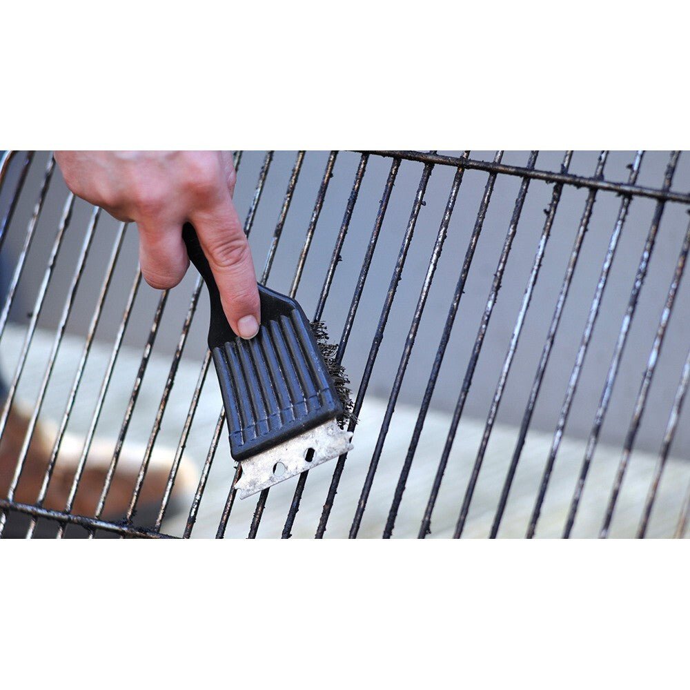 4x Grillbürste Grill Bürste Schaber Zubehör 3in1 Schwamm Reinigung Metallbürste - Easy2sell - Deluxe