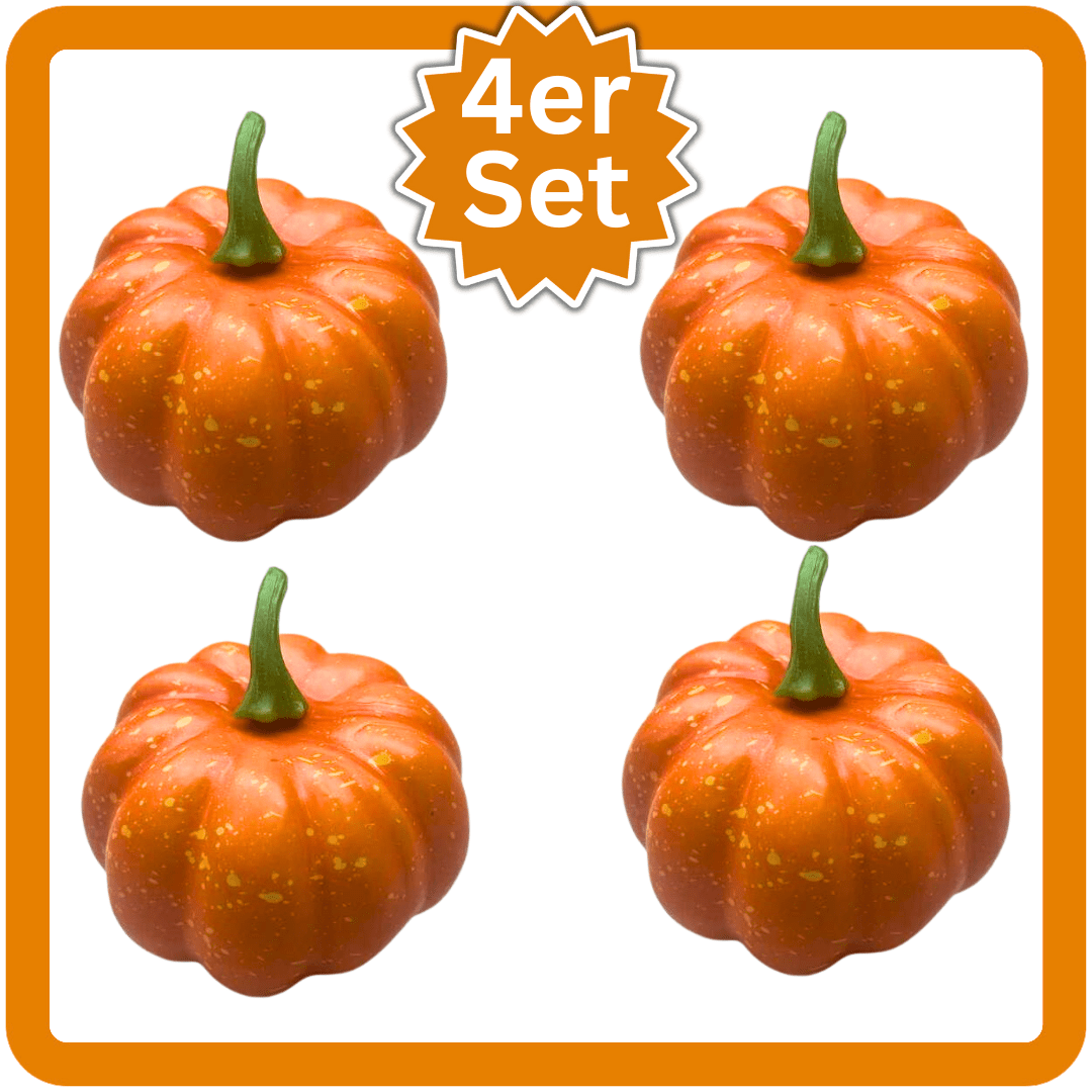 4x Kürbis Dekofigur Herbstdeko Halloween Herbst & Erntedankfest Dekoration - Easy2sell - Deluxe