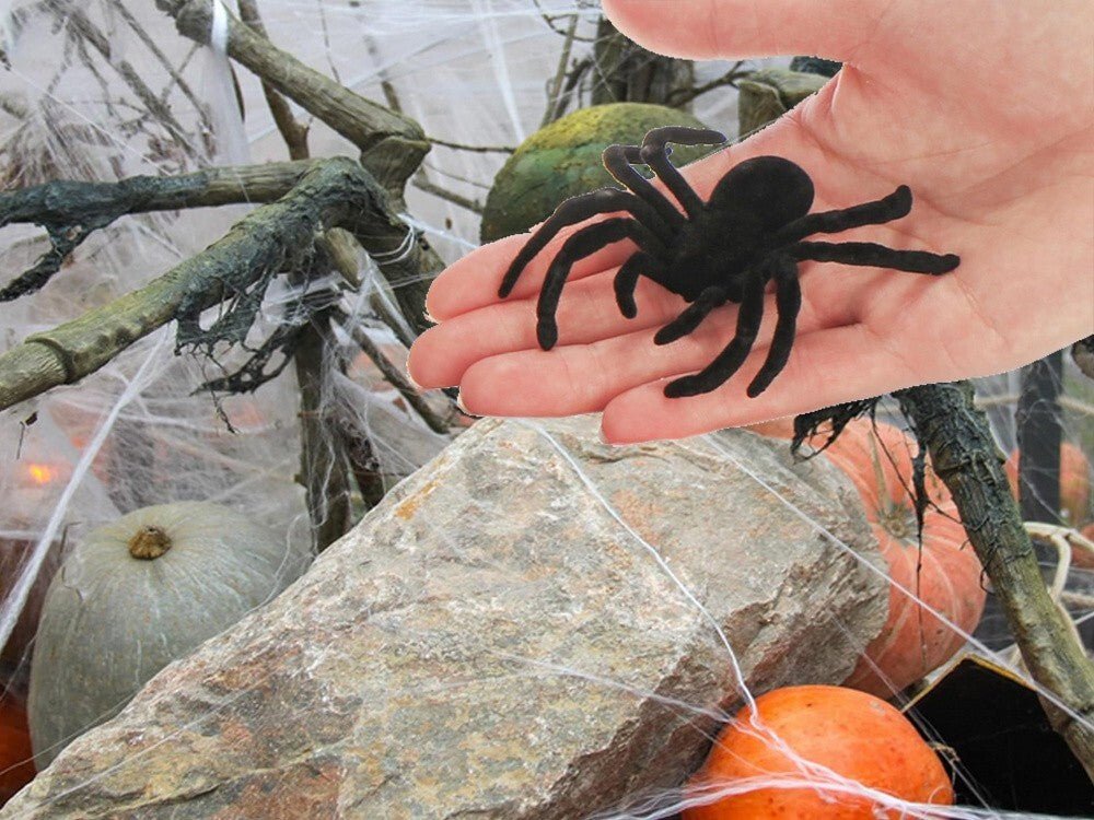 4x Spinnen Halloween Dekoration Spinne Horror gruselige Deko Set Spinne - Easy2sell - Deluxe