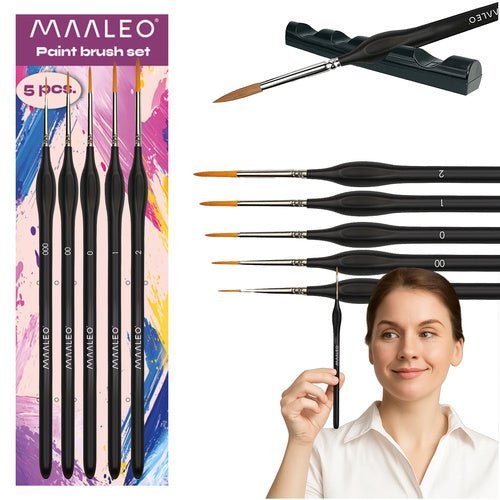 5 Malpinsel mit hochwertigem Griff und präziser Kontrolle schwarz - Easy2sell - Deluxe