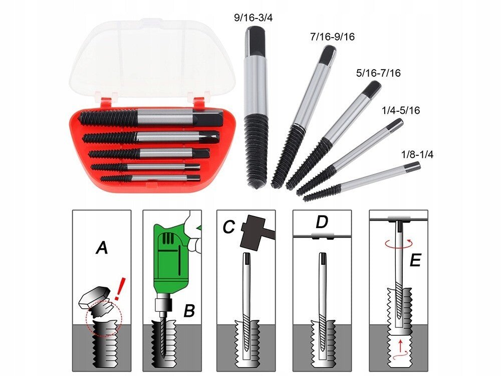5 - teiliges Schraubenausdreher Set - Easy2sell - Deluxe
