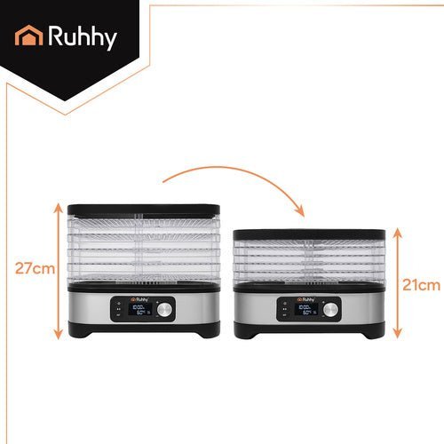 5 Trockenschalen Dörrgerät mit LCD - Display, 10 l - Easy2sell - Deluxe