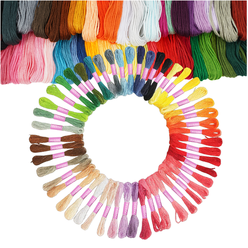 50 Stück bunte Stickfäden, reißfest und langlebig, mehrfarbig - Easy2sell - Deluxe