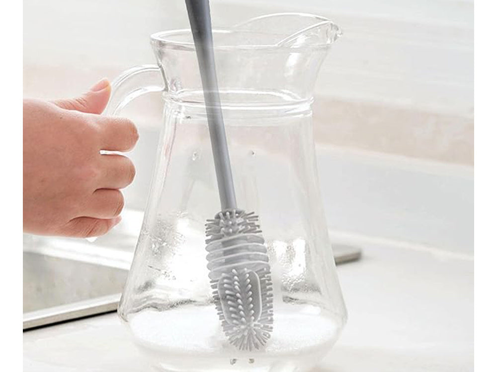Verk 27154 Silikonbürste zum Spülen von Gläsern, 26 cm, grau