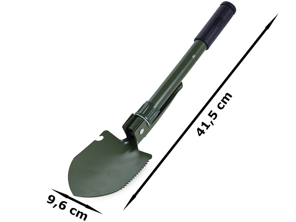 Klappspaten multifunktional Stahl klappbar Säge Öffner Gürteltasche 41,5 cm