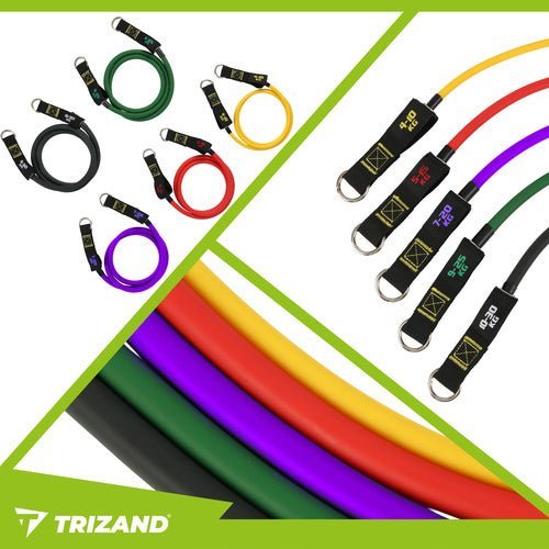 5er Set Widerstandsbänder für Ganzkörpertraining - gelb bis schwarz - Easy2sell - Deluxe