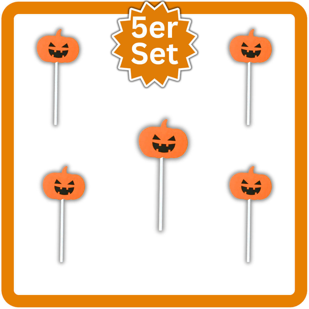 5x Kürbis Spieße Deko für Halloween als gruselige Dekoration - Easy2sell - Deluxe