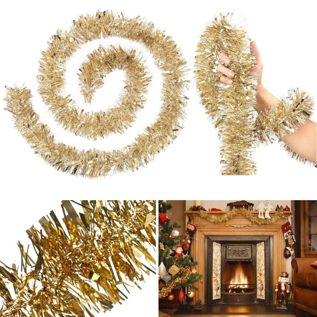 5x Lametta Girlande Weihnachtsbaum Weihnachtsgirlande Christbaumschmuck Deko - Easy2sell - Deluxe