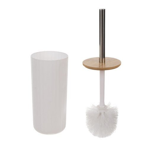 6 - teiliges Badezimmerzubehör - Set mit Bambusdetails - weiß - Easy2sell - Deluxe