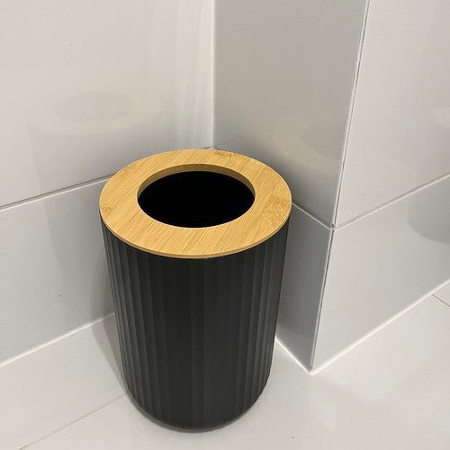 6 - tlg. Badezimmerzubehör - Set mit Bambus – modern schwarz - Easy2sell - Deluxe
