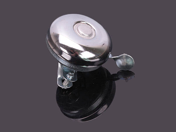 Fahrradklingel aus Metall Stahl, silber, 5 cm Durchmesser, lauter Ton, klassischer Look
