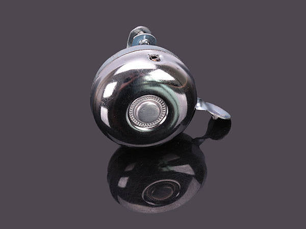 Fahrradklingel aus Metall Stahl, silber, 5 cm Durchmesser, lauter Ton, klassischer Look