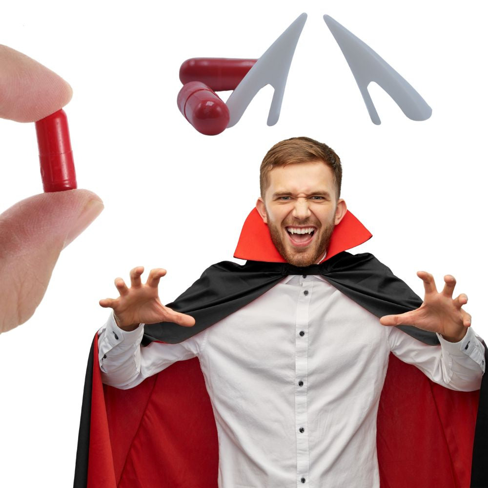 Verk 26141 Vampirzähne mit Ampullen mit Kunstblut, Halloween