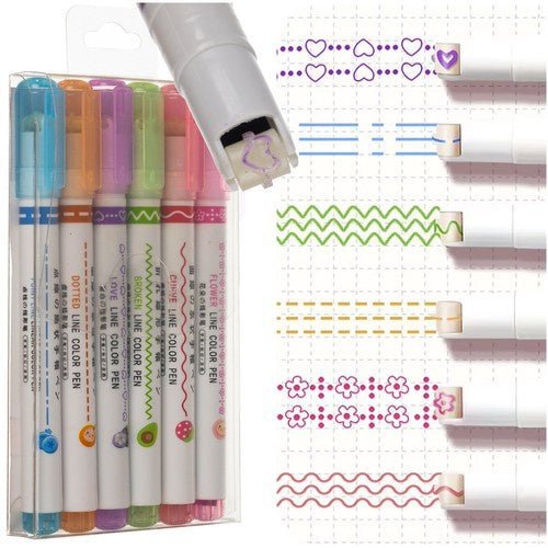 6er - Set Marker für kreative Muster und Notizen - Easy2sell - Deluxe