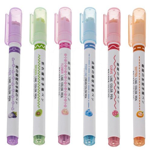 6er - Set Marker für kreative Muster und Notizen - Easy2sell - Deluxe