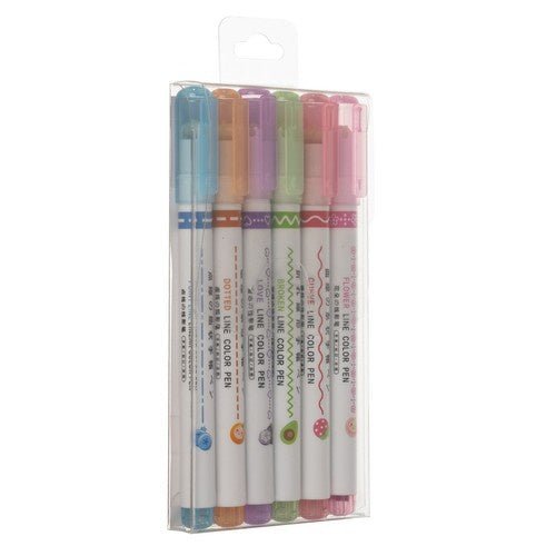 6er - Set Marker für kreative Muster und Notizen - Easy2sell - Deluxe