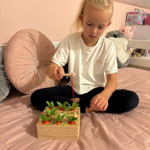 7 Karotten und 10 Würmer Lernspiel aus Holz für Kinder - Easy2sell - Deluxe