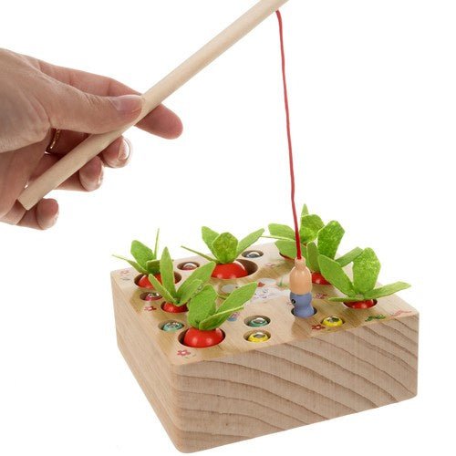7 Karotten und 10 Würmer Lernspiel aus Holz für Kinder - Easy2sell - Deluxe