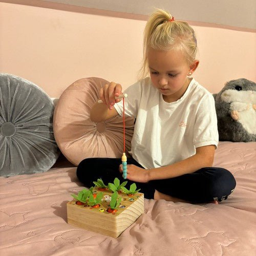 7 Karotten und 10 Würmer Lernspiel aus Holz für Kinder - Easy2sell - Deluxe