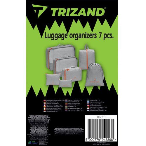 7 Reise - Organizer für Ordnung im Koffer grau/orange - Easy2sell - Deluxe