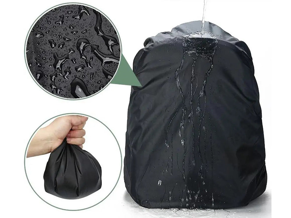 Wasserdichter Rucksacküberzug 35L schwarz, Regenschutz für Outdoor-Rucksäcke