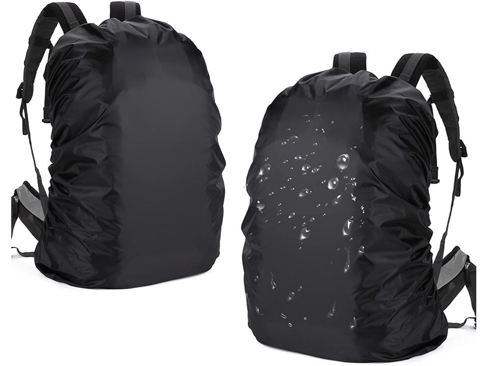 Wasserdichter Rucksacküberzug 35L schwarz, Regenschutz für Outdoor-Rucksäcke