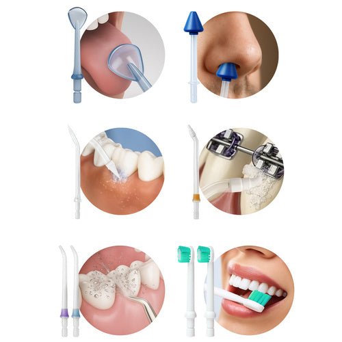 8 - in - 1 Munddusche mit Druckregulierung für optimale Hygiene schwarz - Easy2sell - Deluxe