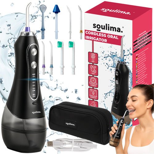 8 - in - 1 Munddusche mit Druckregulierung für optimale Hygiene schwarz - Easy2sell - Deluxe