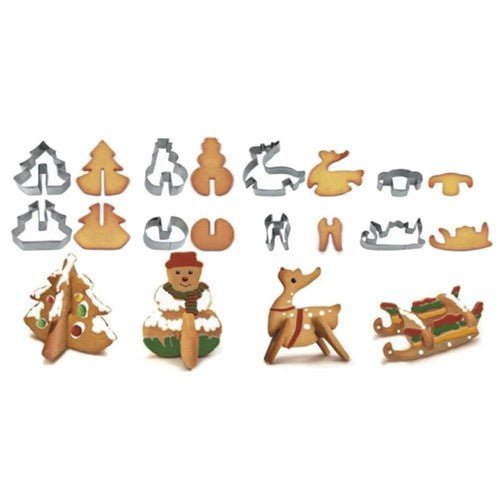 Ausstechformen Weihnachtenmotiv Keksausstecher Plätzchenausstecher 3D-Set 22015