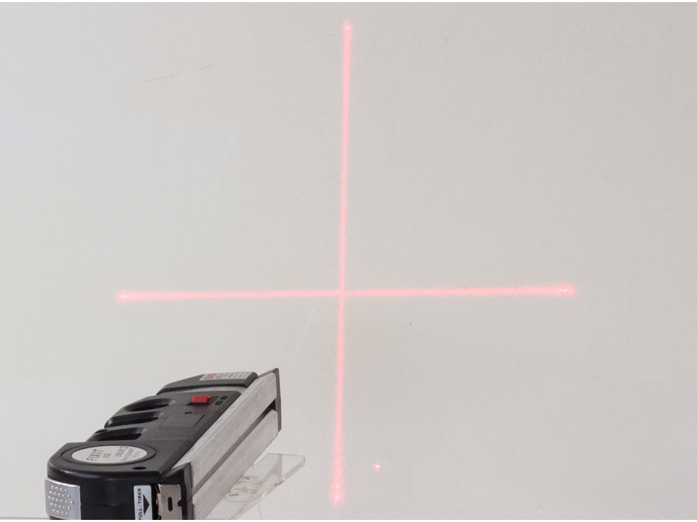 Laser-Wasserwaage mit Laser Lineal Rollmaßband 250 cm 3 Libellen schwarz CE