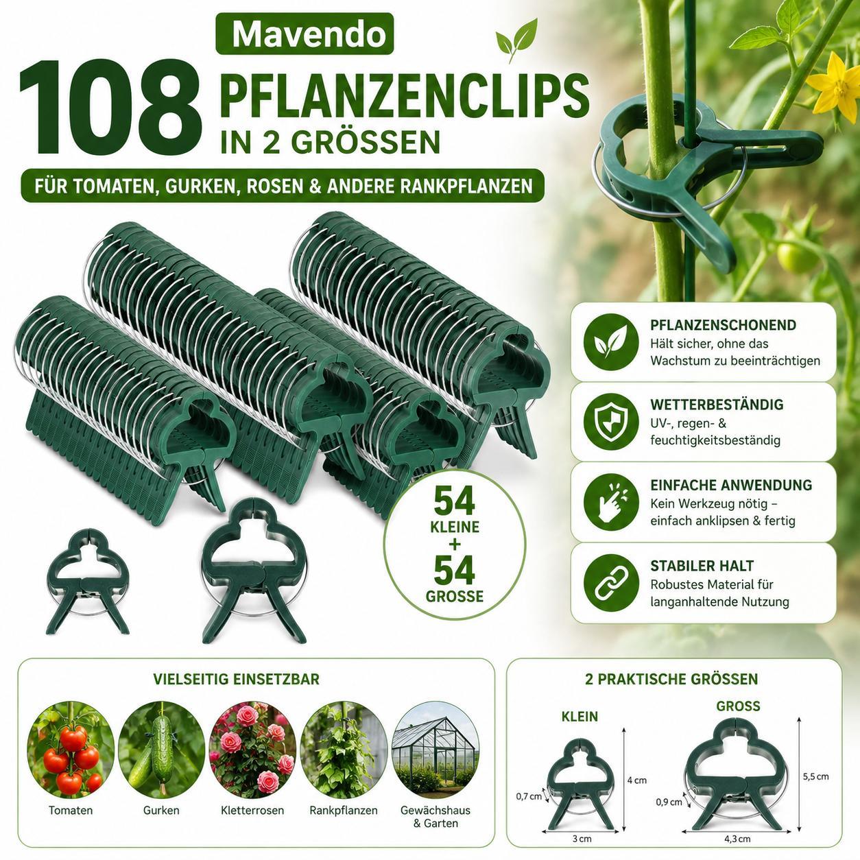 108x Pflanzenclips Pflanzenbinder Pflanzenklammern Pflanzenhalter Rankhilfe Clips