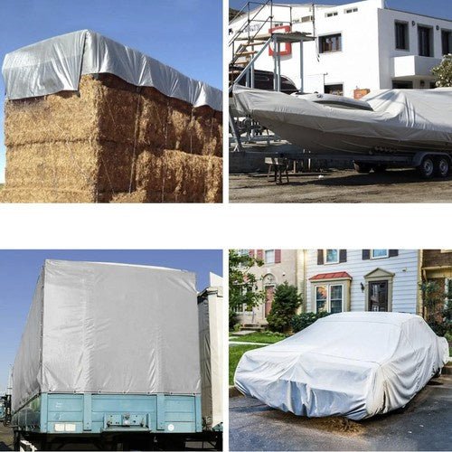Abdeckplane 4x5 m Wasserdicht Reißfest – HDPE Gewebeplane Silber/Grau - Easy2sell - Deluxe