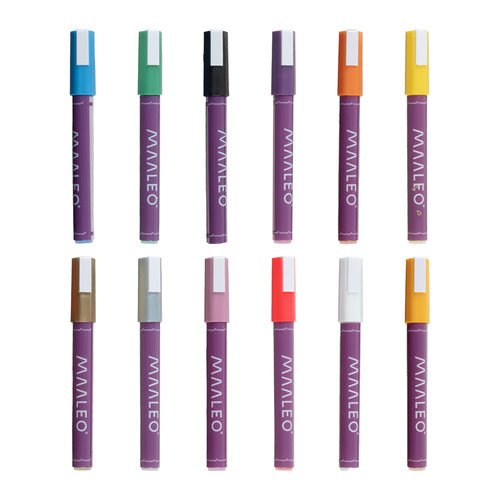Acrylmarker Set – 12 Wasserfeste Acrylstifte für Stein, Glas und Keramik - Easy2sell - Deluxe