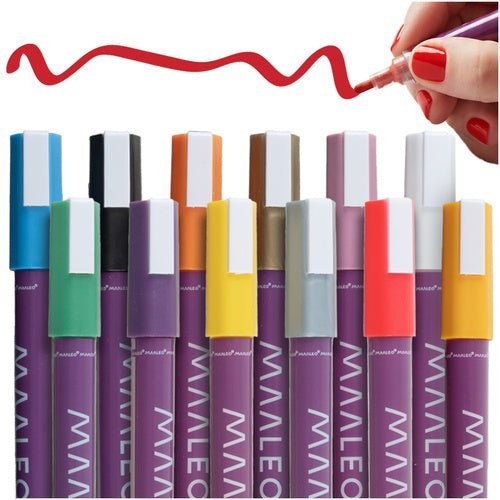 Acrylmarker Set – 12 Wasserfeste Acrylstifte für Stein, Glas und Keramik - Easy2sell - Deluxe