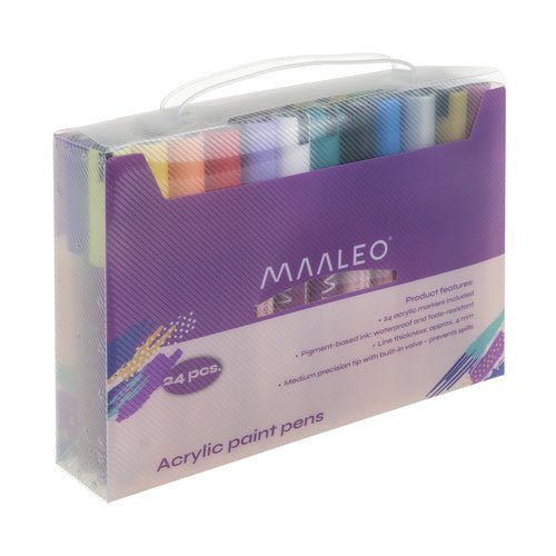 Acrylmarker Set 24 Farben Wasserfest – Marker für Stein Glas Holz 4mm - Easy2sell - Deluxe