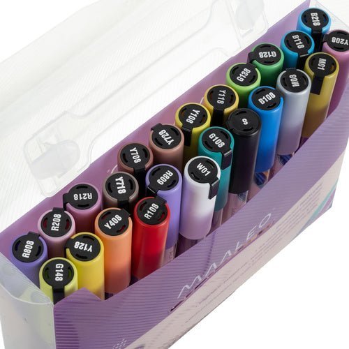 Acrylmarker Set 24 Farben Wasserfest – Marker für Stein Glas Holz 4mm - Easy2sell - Deluxe