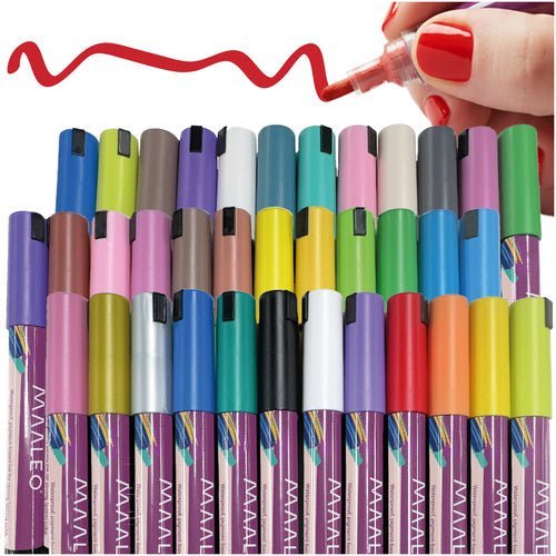 Acrylmarker Set mit 36 Farben für Steine, Glas und Kreative Projekte - Easy2sell - Deluxe