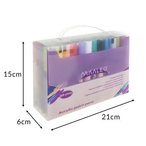 Acrylmarker Set mit 36 Farben für Steine, Glas und Kreative Projekte - Easy2sell - Deluxe
