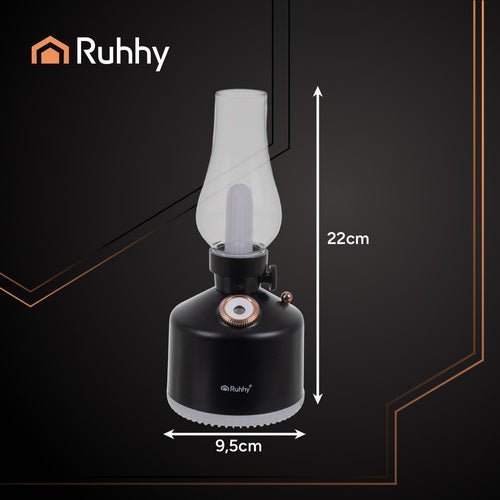 Aromadiffusor Luftbefeuchter mit 14 RGB LED Lichtern Retro Design Schwarz - Easy2sell - Deluxe