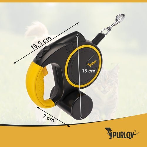 Automatische Hundeleine mit LED Taschenlampe 5m für 10 - 25kg Hunde Schwarz - Easy2sell - Deluxe