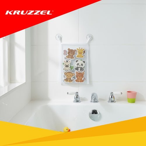 Badespielzeug Schaumstofftiere Set – 12 Bunte Badetiere mit Organizer - Easy2sell - Deluxe