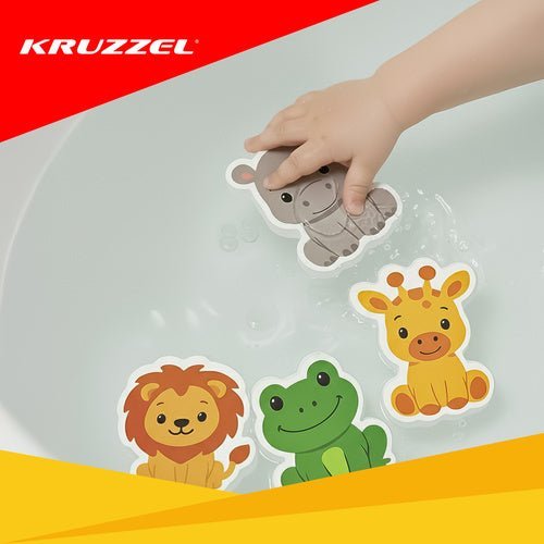 Badespielzeug Schaumstofftiere Set – 12 Bunte Badetiere mit Organizer - Easy2sell - Deluxe